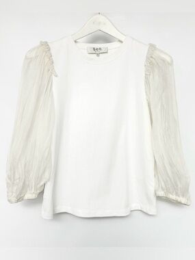Sea NY sheer puff sleeve top